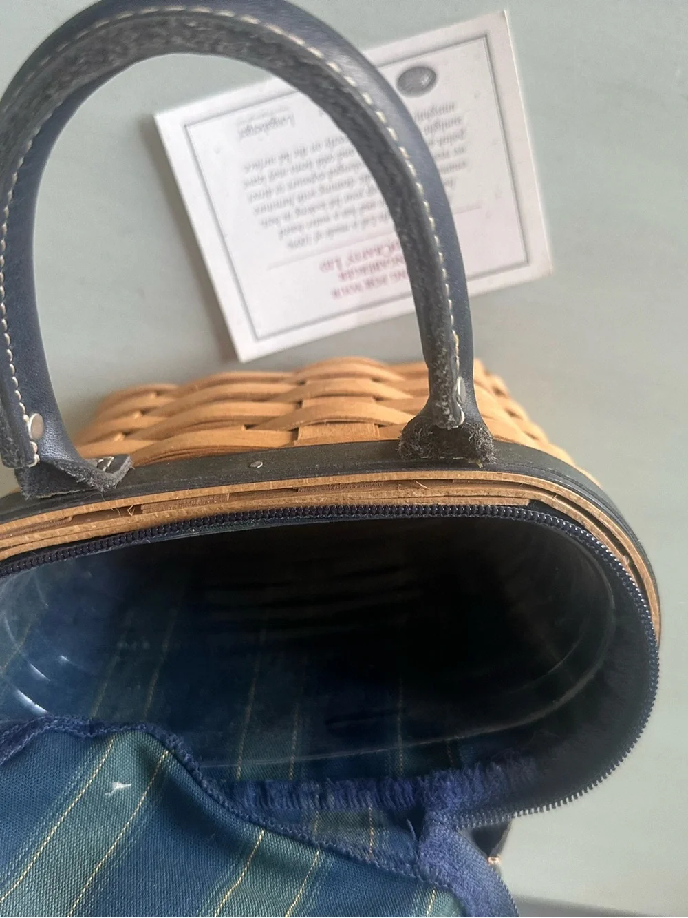 Vintage Longaberger collector club renewal mini purse basket liner and protector